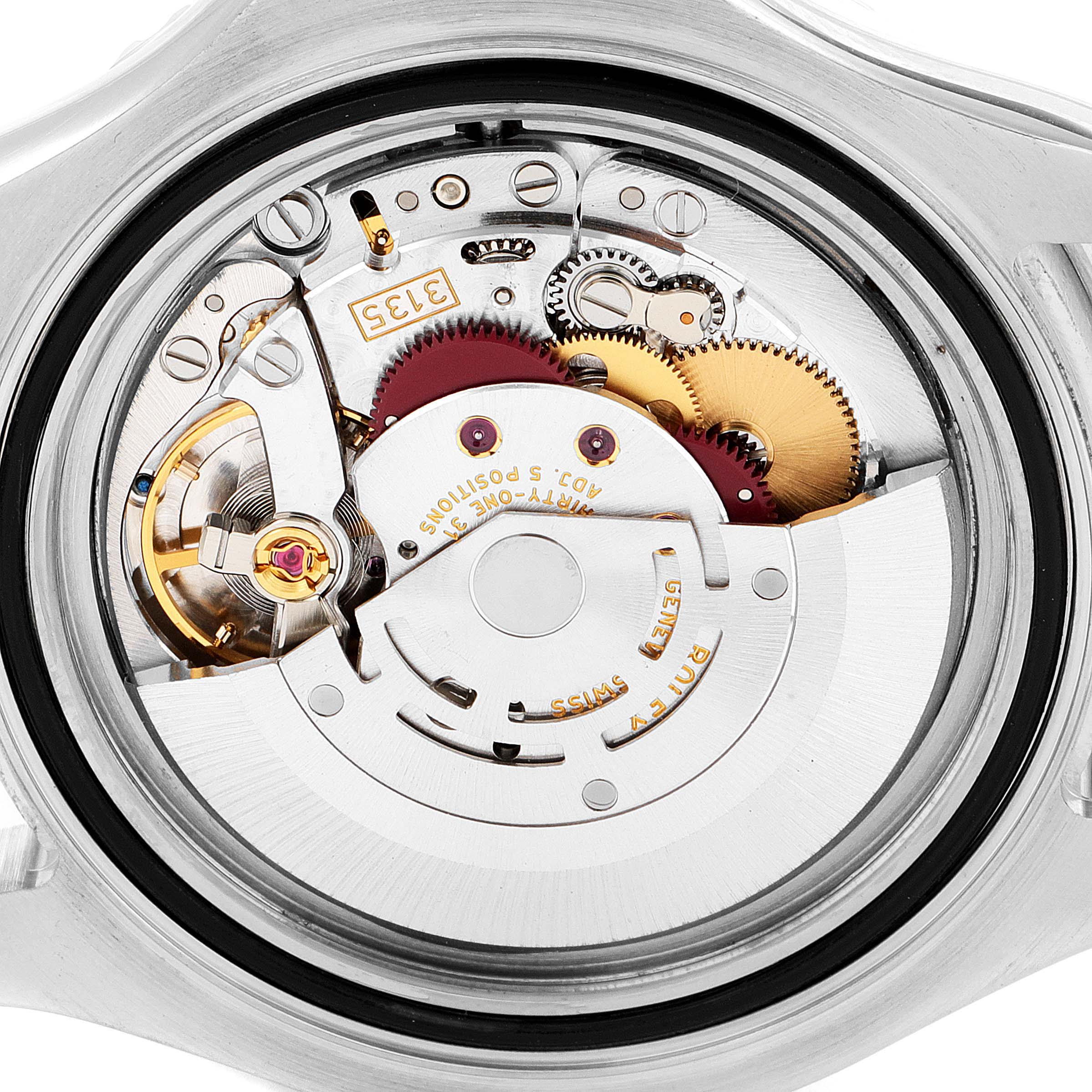 This image shows the internal mechanism of a Rolex Yacht-Master 16622 Men
s Stainless Steel Silver Dial 16622 Men
s Stainless Steel Silver Dial watch from a back, open case angle.