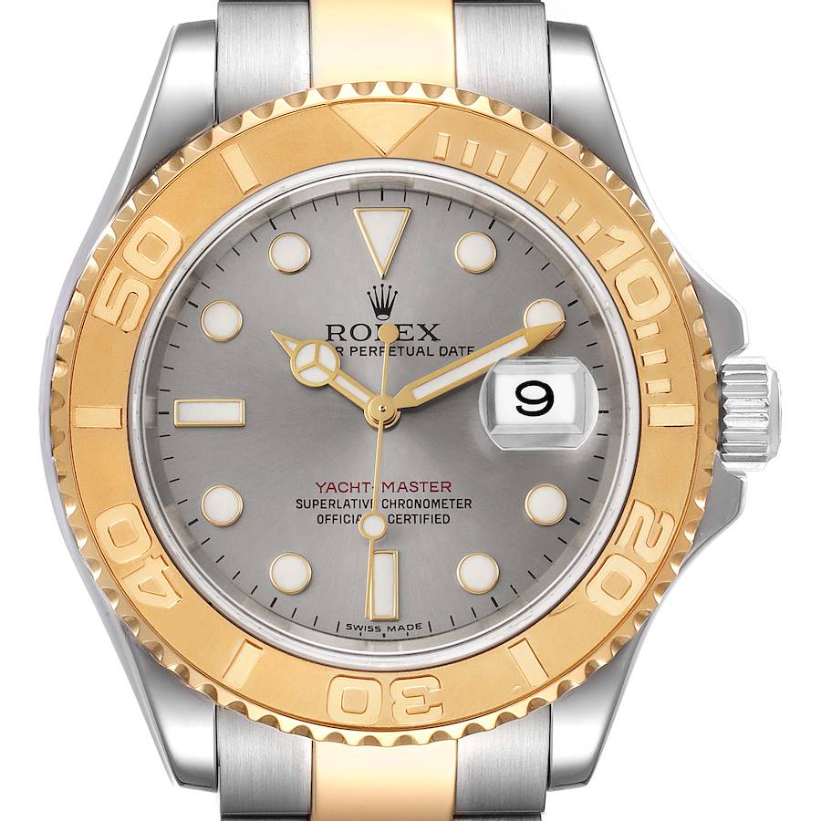 Rolex Yachtmaster Steel Yellow Gold Slate Dial Mens Watch 16623 SwissWatchExpo