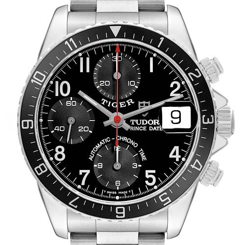 Photo of Tudor Prince Date Tiger Steel Black Dial Mens Watch 79270 Box Papers