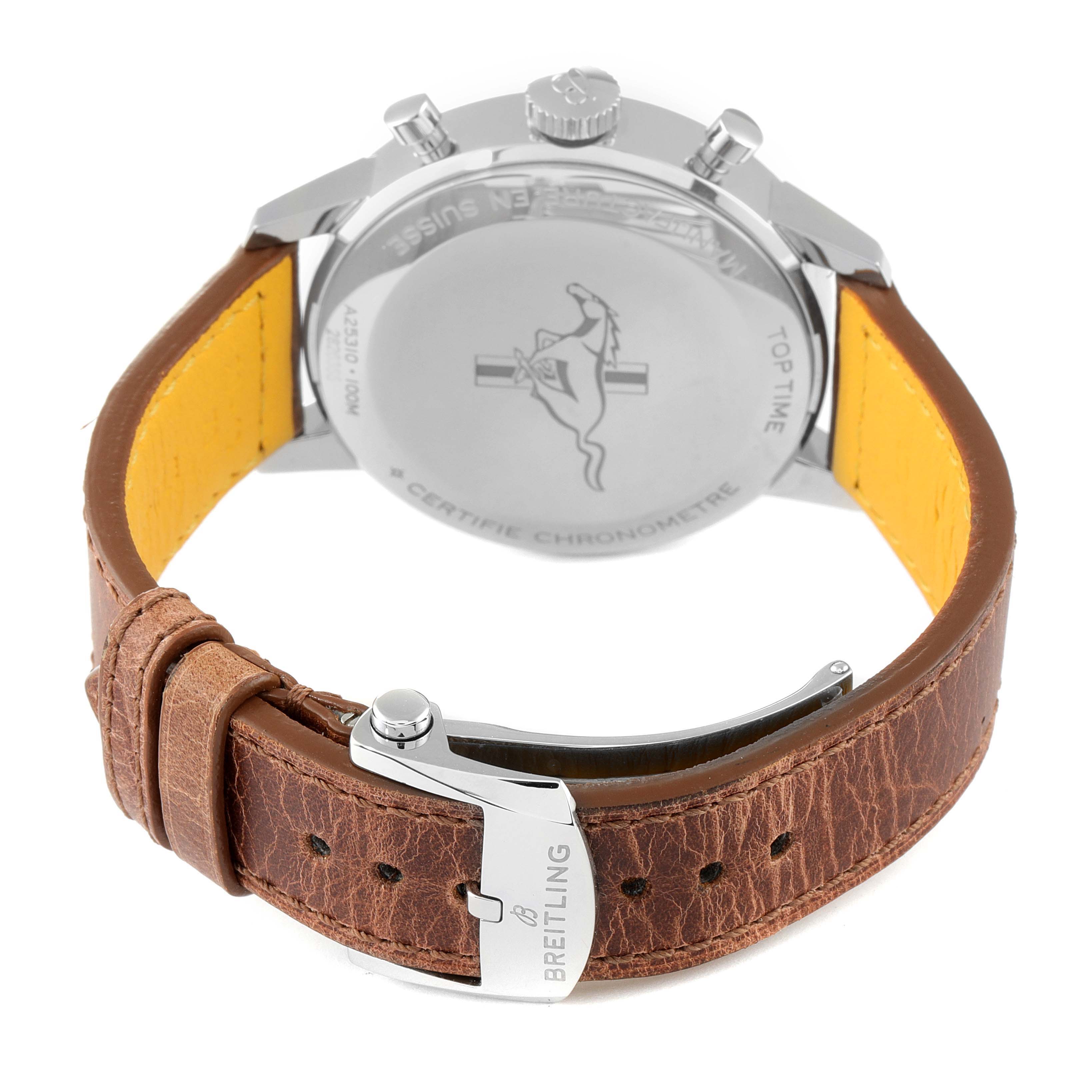 The image shows the back and buckle of a Breitling Limited Series "Top Time" model watch.