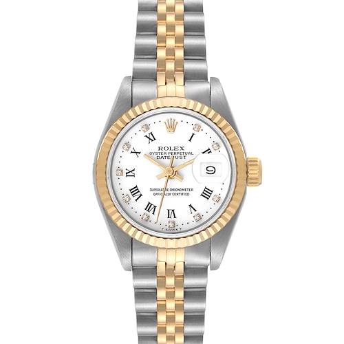 Photo of Rolex Datejust Steel Yellow Gold Diamond Dial Ladies Watch 69173 Box Papers