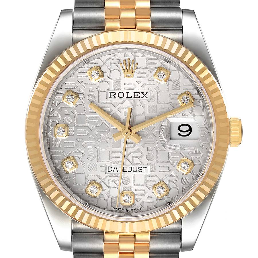 Rolex Datejust Steel Yellow Gold Diamond Dial Mens Watch 126233 Unworn SwissWatchExpo