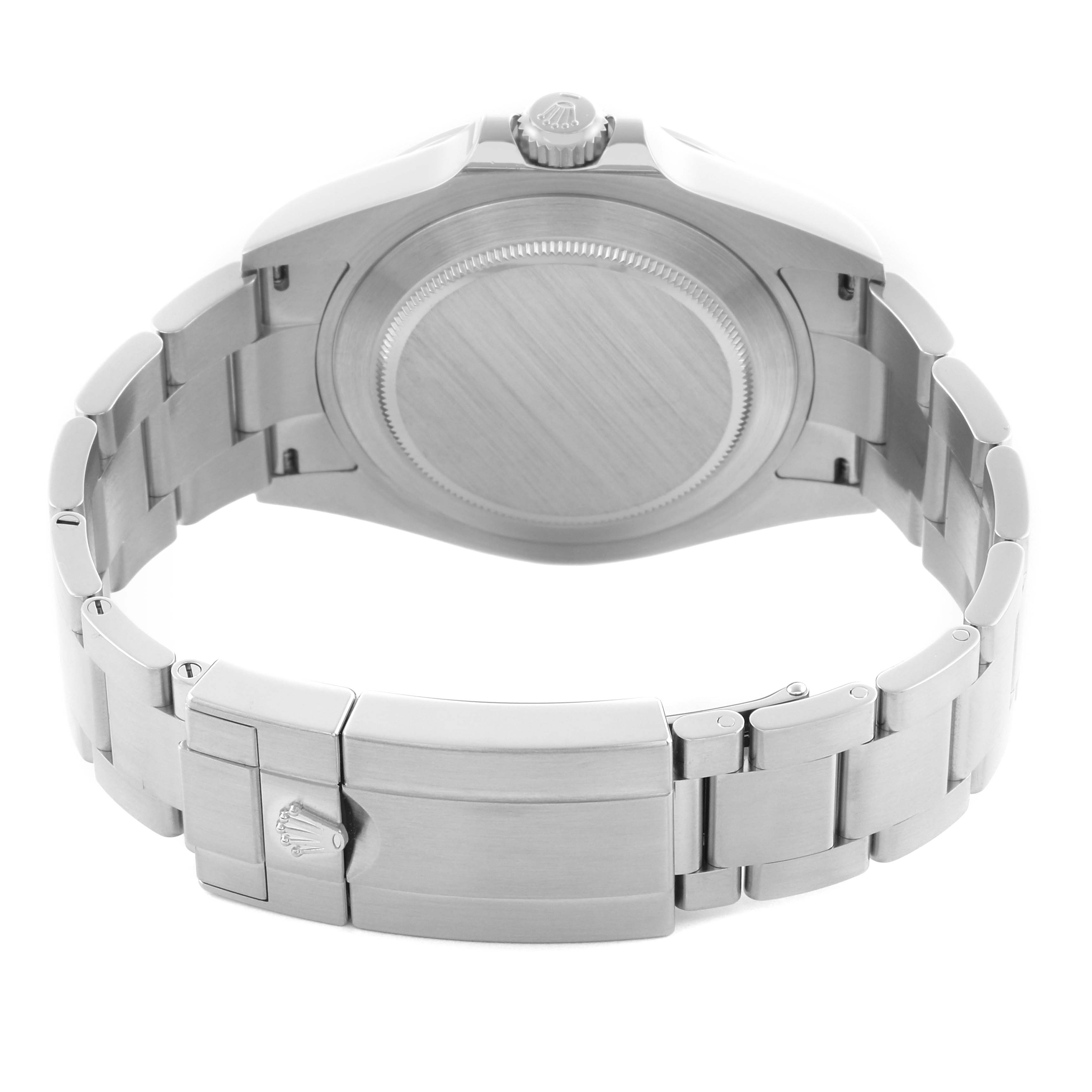 The image shows the back case, bracelet, and clasp of a Rolex Explorer 226570 Men's Stainless Steel Black Dial 226570 Men's Stainless Steel Black Dial watch from a rear angle.