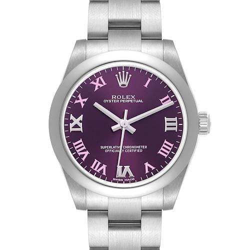 Photo of Rolex Oyster Perpetual Midsize Red Grape Dial Ladies Watch 177200