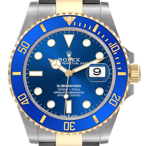 Photo of Rolex Submariner 41 Steel Yellow Gold Blue Dial Mens Watch 126613 Box Card