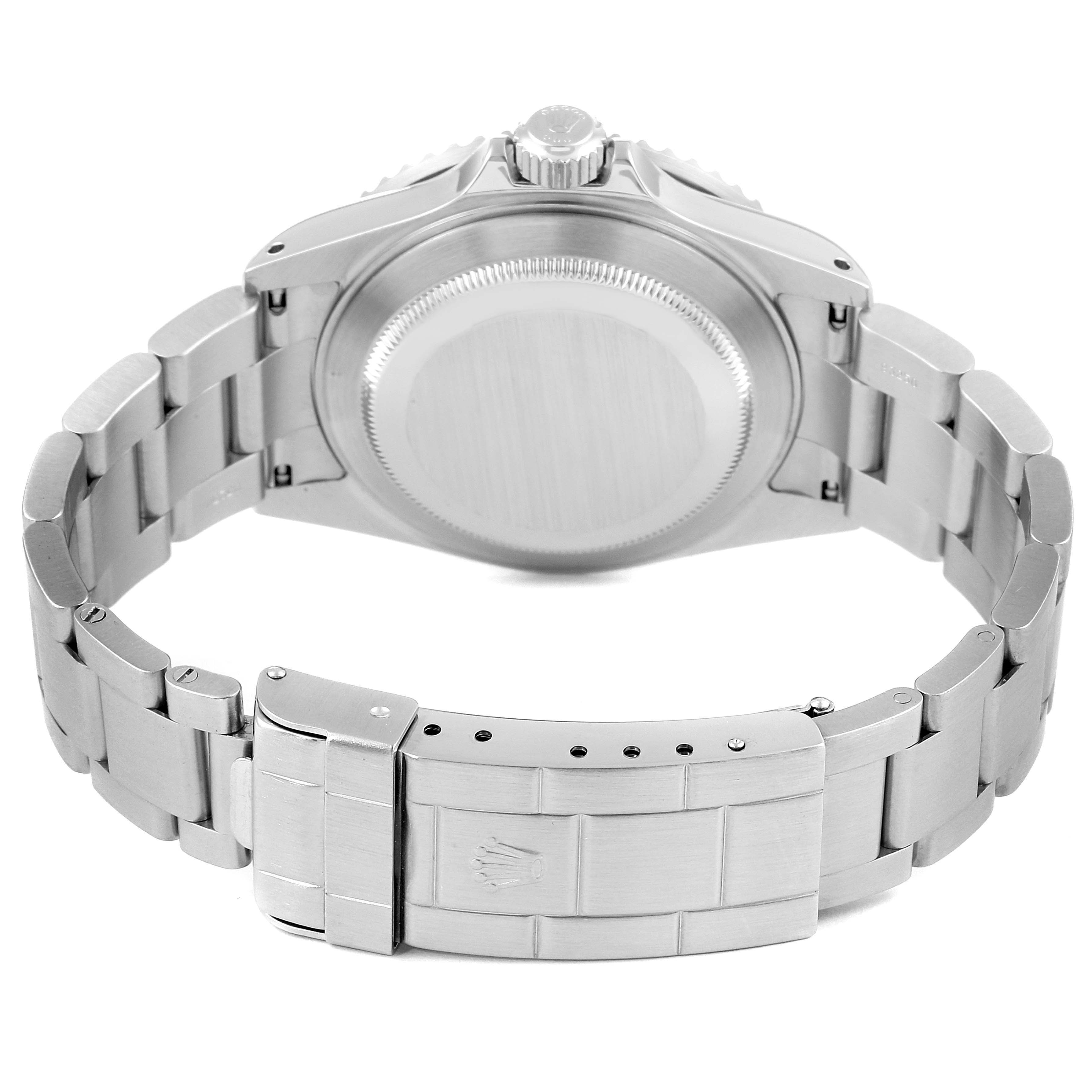 The image shows the backside and clasp of a Rolex Submariner 16610 Men's Stainless Steel Black Dial 16610 Men's Stainless Steel Black Dial watch.