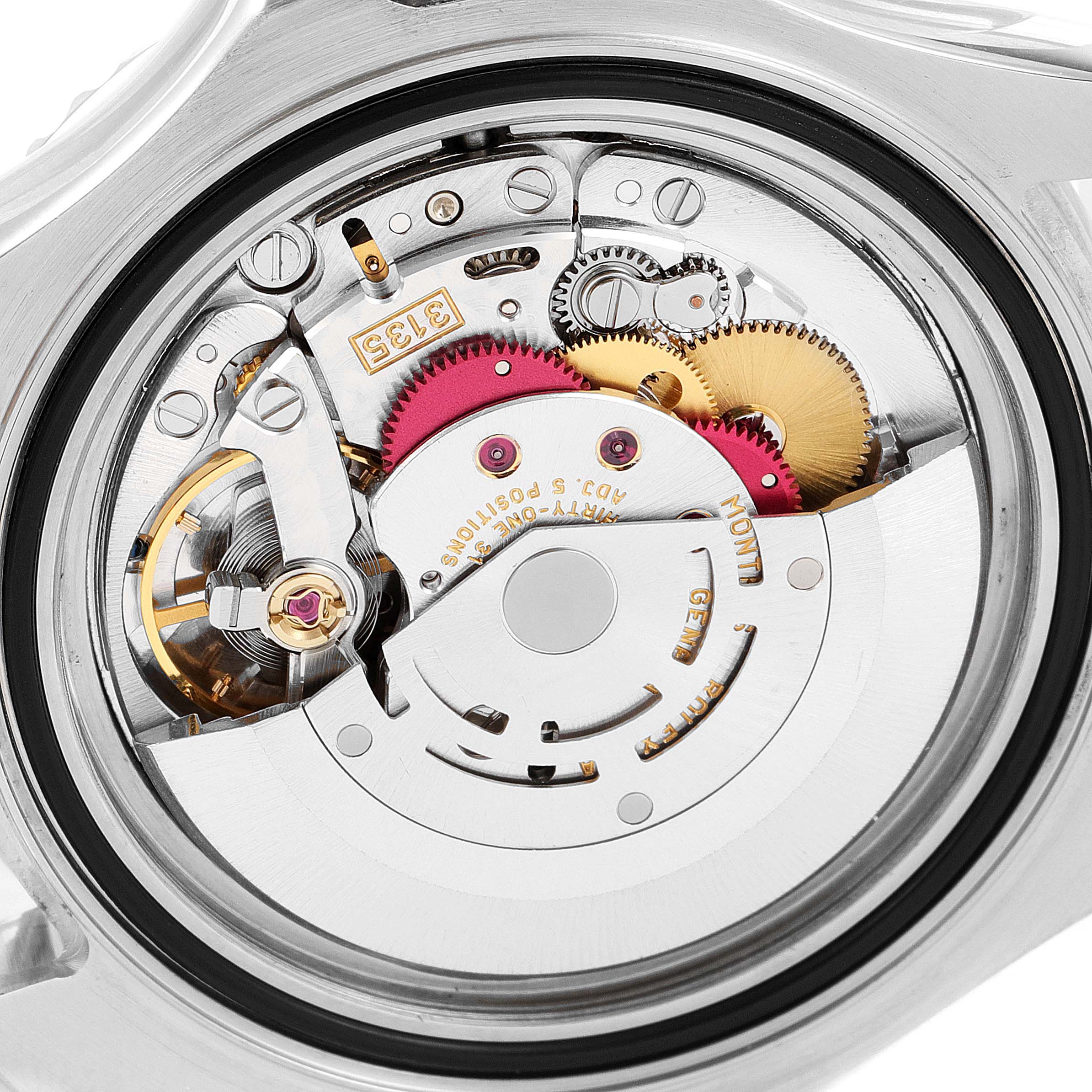 This image shows the detailed movement mechanism of the Rolex Yacht-Master 16622 Men's Stainless Steel Silver Dial 16622 Men's Stainless Steel Silver Dial watch.