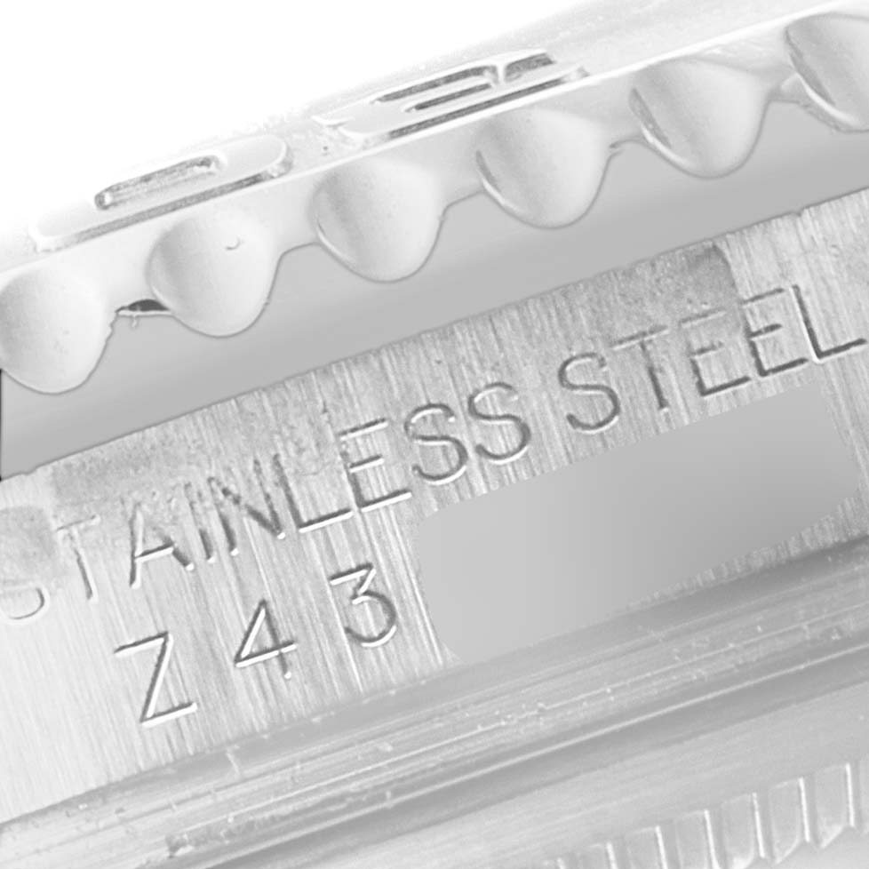 This image shows a close-up of the stainless steel case back engraving on a Rolex Yacht-Master 16622 Men's Stainless Steel Silver Dial 16622 Men's Stainless Steel Silver Dial watch.