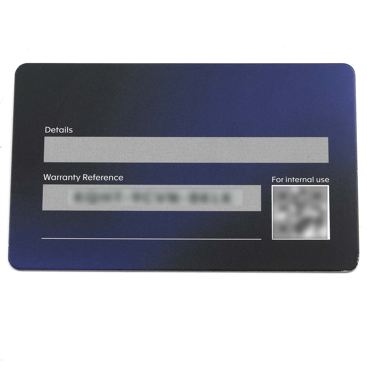 This image shows a warranty card for the Tag Heuer Aquaracer WBP201A.BA0632 Men's Stainless Steel Black Dial WBP201A.BA0632 Men's Stainless Steel Black Dial model, with fields for details and warranty reference.