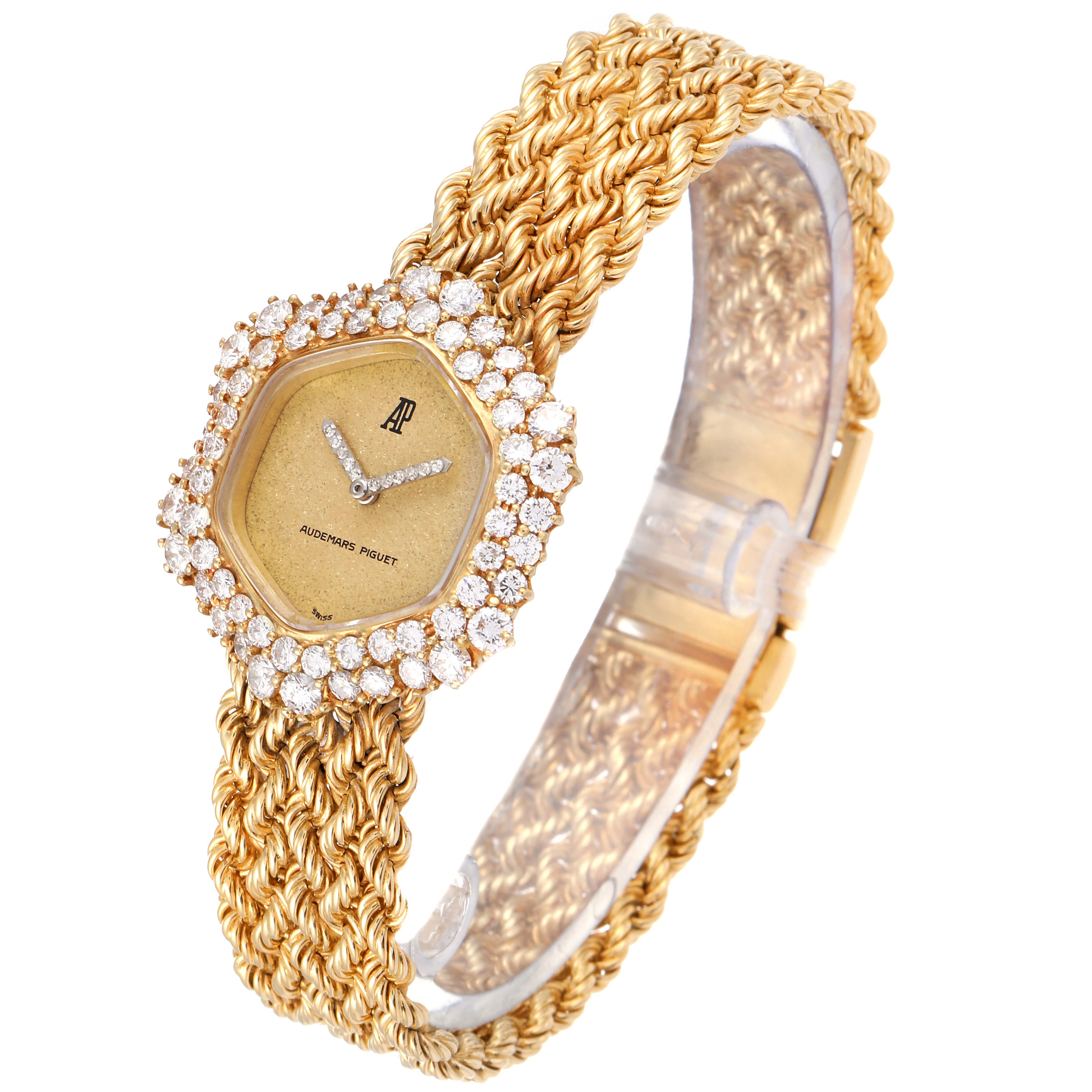 Audemars Piguet Vintage Yellow Gold Diamond Cocktail Ladies Watch ...