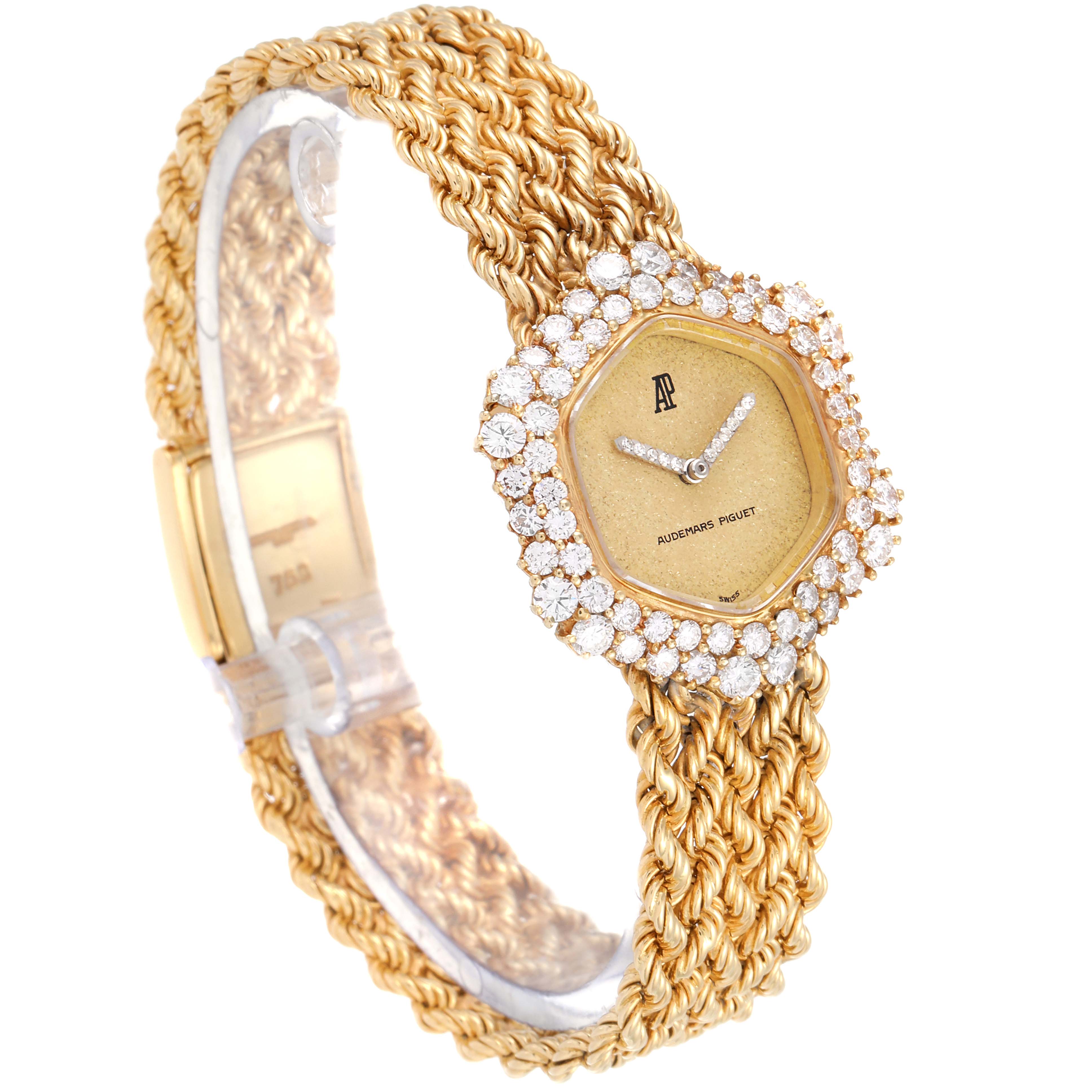 Audemars Piguet Vintage Yellow Gold Diamond Cocktail Ladies Watch ...