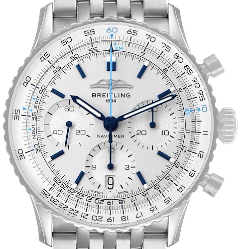 Photo of Breitling Navitimer B01 Chronograph 41 Silver Dial Steel Watch AB0139