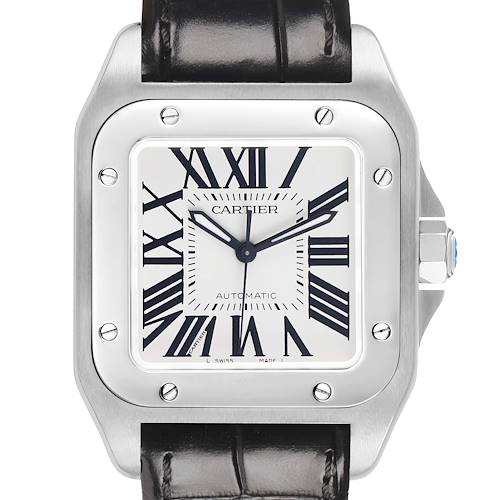 Photo of Cartier Santos 100 Medium Silver Dial Steel Mens Watch W20126X8