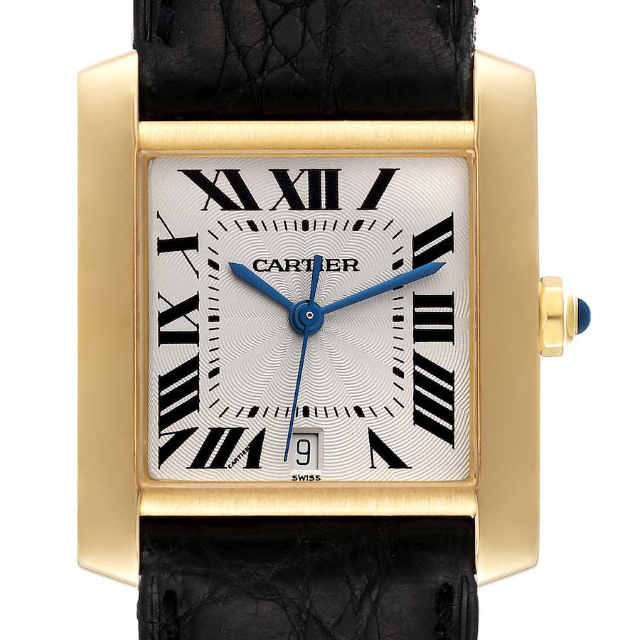 Cartier Tank Francaise Large Automatic Yellow Gold Mens Watch W5000156 SwissWatchExpo
