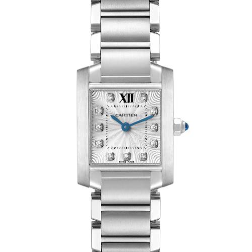 Photo of Cartier Tank Francaise Small Steel Diamond Ladies Watch WE110006
