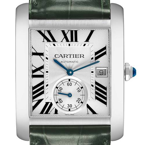 Photo of Cartier Tank MC Steel Silver Dial Mens Watch W5330003 Box Card