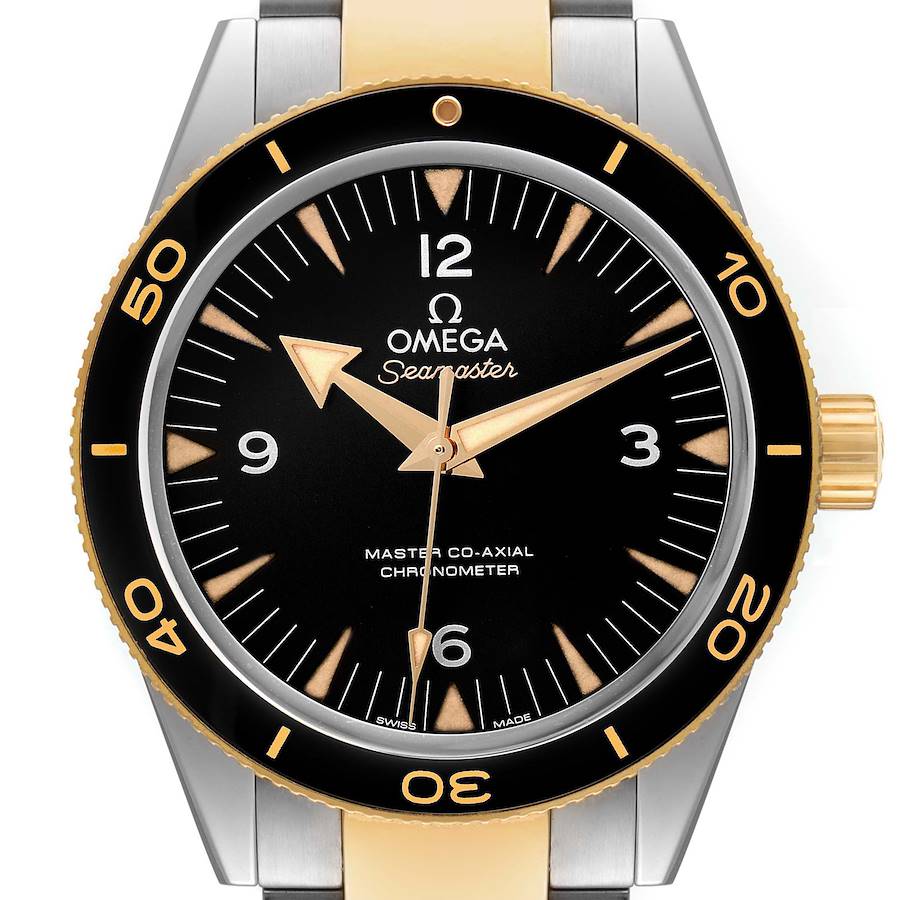 Omega Seamaster 300M Steel Yellow Gold Mens Watch 233.20.41.21.01.002 Box Card SwissWatchExpo