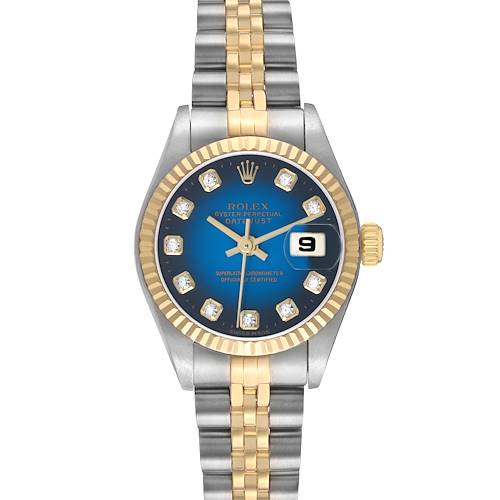 Photo of Rolex Datejust Blue Dial Steel Yellow Gold Ladies Watch 79173