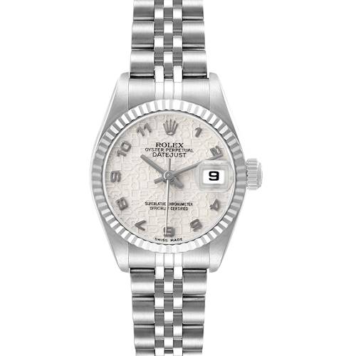 Photo of Rolex Datejust Ivory Anniversary Dial Steel White Gold Ladies Watch 79174 Papers