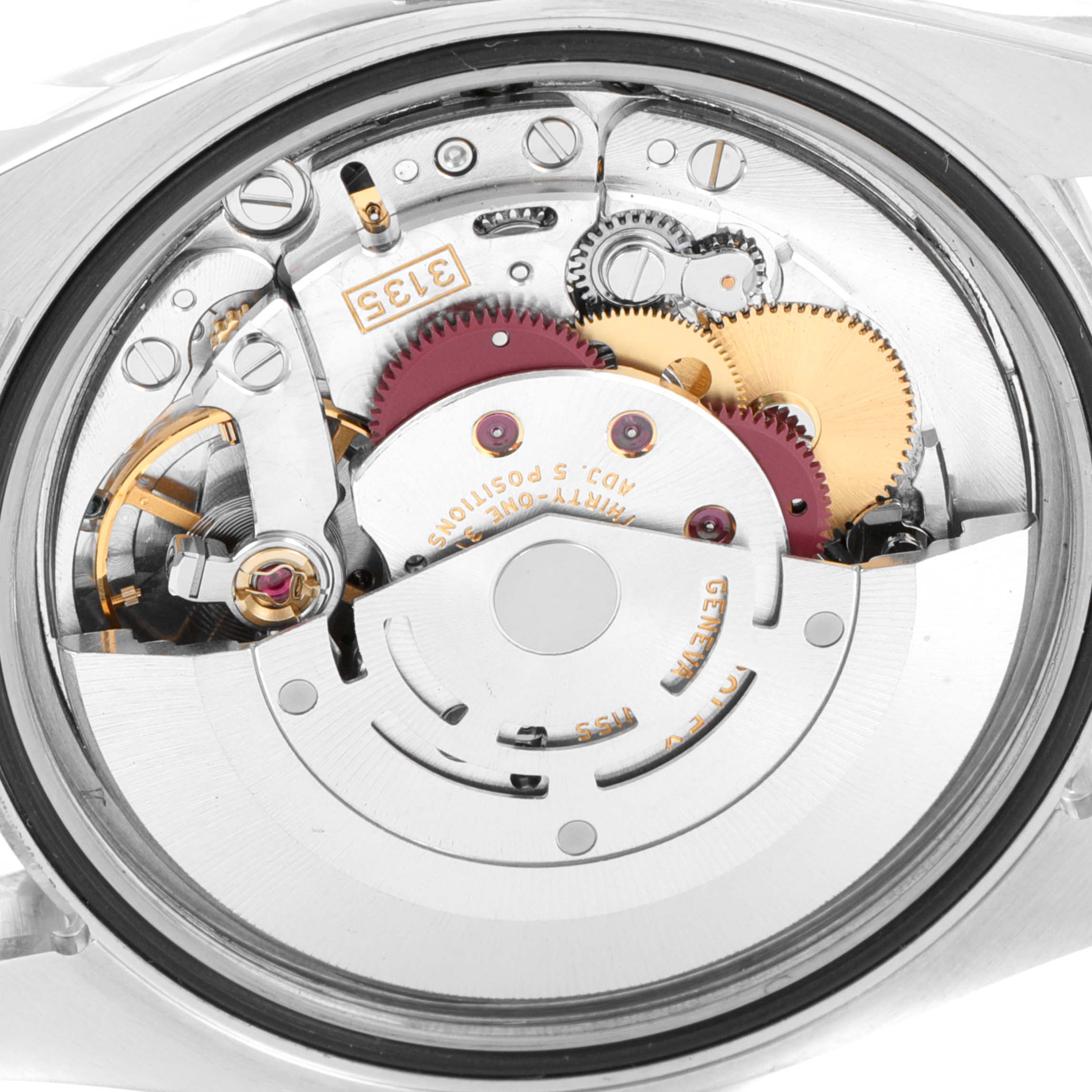 This image shows a close-up view of the internal mechanism of a Rolex Turn-o-Graph 116264 Men
s Stainless Steel Blue Dial 116264 Men
s Stainless Steel Blue Dial watch.