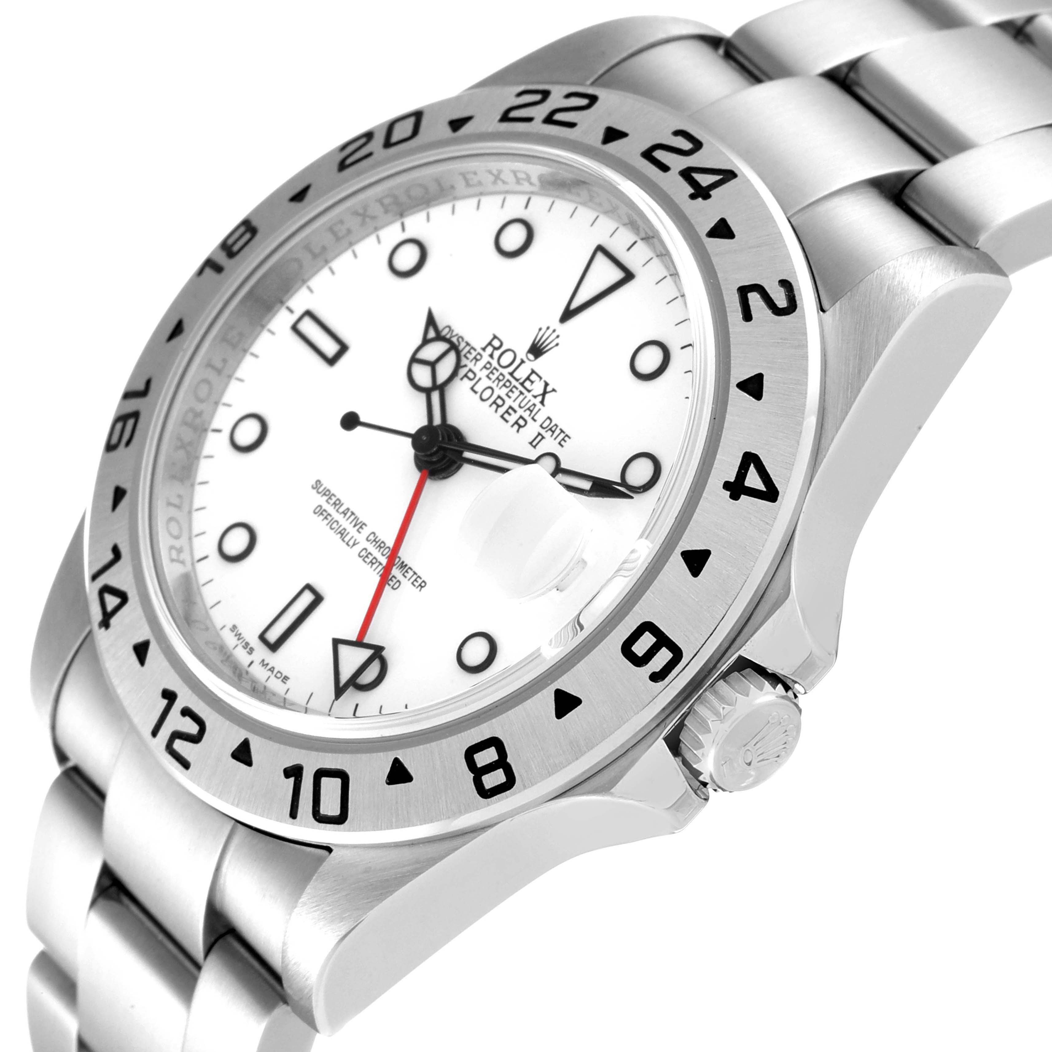 This image shows a close-up, angled view of the Rolex Explorer 16570 Men's Stainless Steel White Dial 16570 Men's Stainless Steel White Dial watch, highlighting the dial, bezel, case, and bracelet.