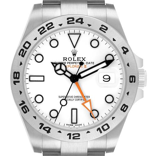 Photo of Rolex Explorer II 42 Steel Polar White Dial Mens Watch 216570 Box Card