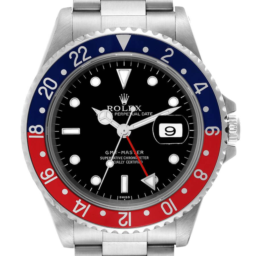 Rolex GMT Master 40mm Blue Red Pepsi Bezel Steel Mens Watch 16700 Box Papers SwissWatchExpo