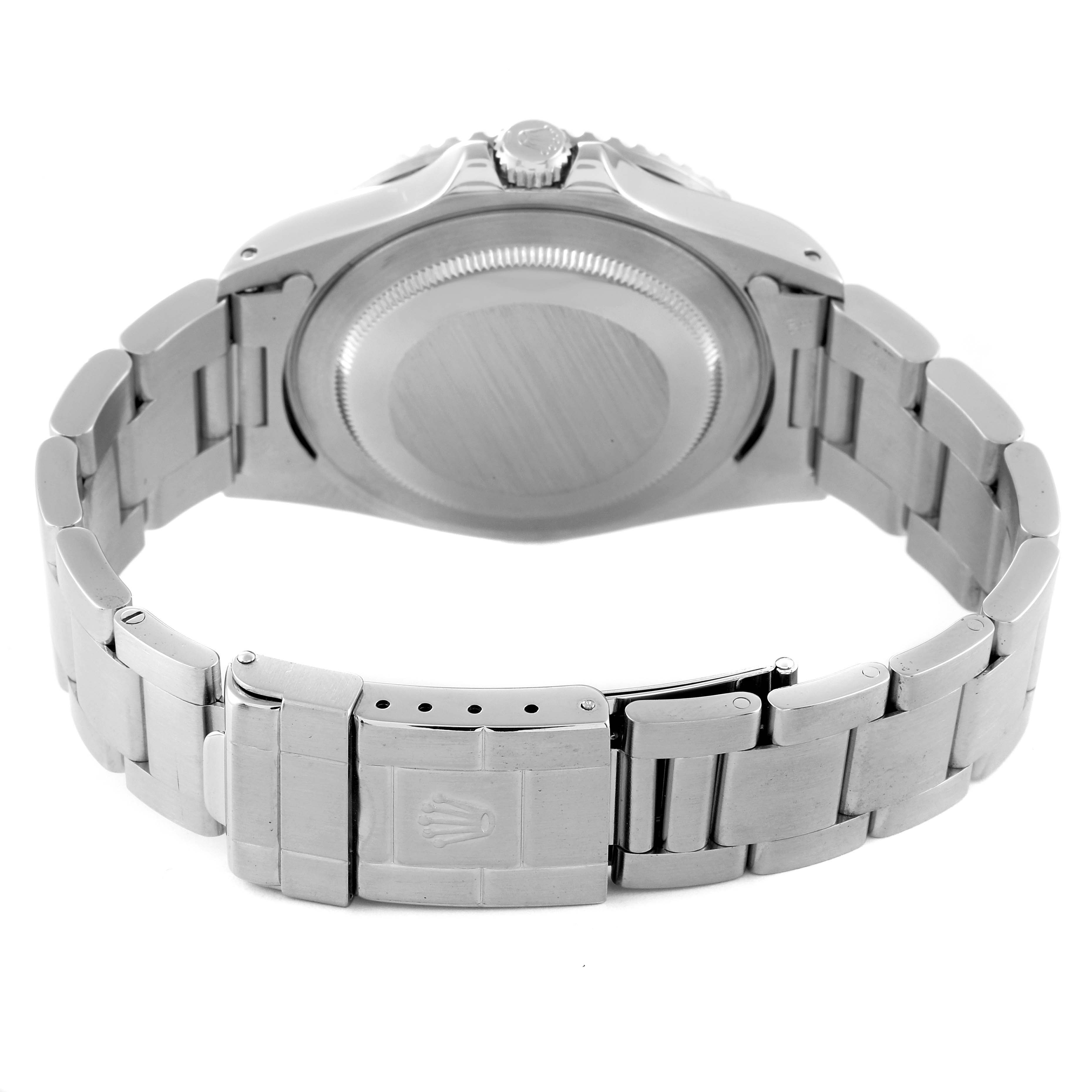 The image shows the back and bracelet clasp of a Rolex GMT-Master 16700 Men's Stainless Steel Black Dial 16700 Men's Stainless Steel Black Dial watch, viewed from the rear.