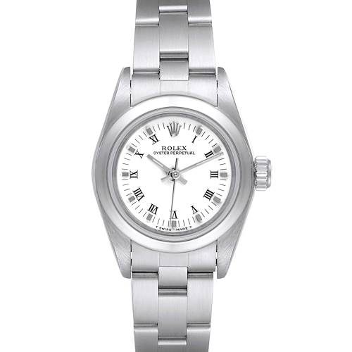 Photo of Rolex Oyster Perpetual Nondate White Dial Steel Ladies Watch 67180