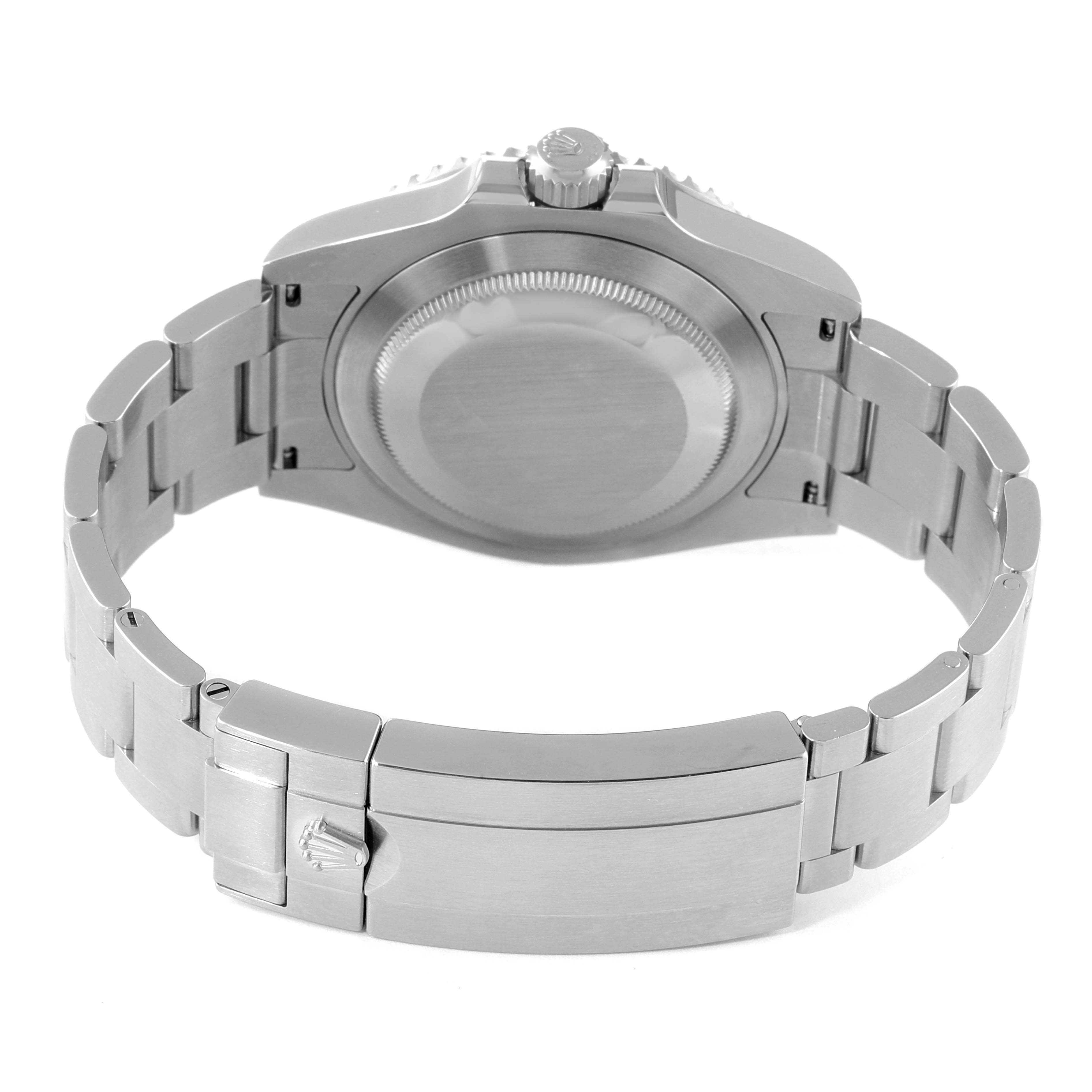 This image shows the back case and clasp of a Rolex Submariner 126610 Men's Stainless Steel Black Dial 126610 Men's Stainless Steel Black Dial watch from a rear angle.