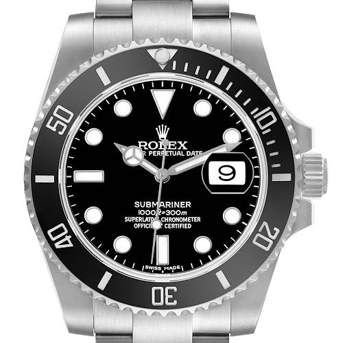 Photo of Rolex Submariner Date Ceramic Bezel Black Dial Steel Mens Watch 116610