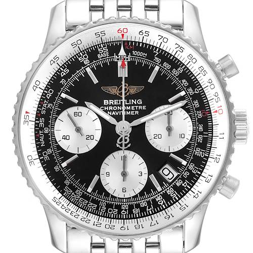 Photo of Breitling Navitimer Black Dial Chronograph Steel Mens Watch A23322 Box Papers