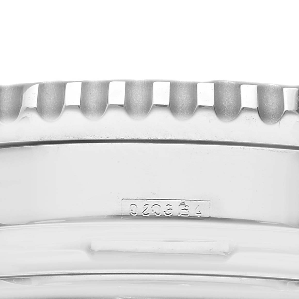 This image shows a close-up of the bezel and engraved markings on the edge of a Breitling Navitimer A23322 Men
s Stainless Steel Black Dial A23322 Men
s Stainless Steel Black Dial watch.