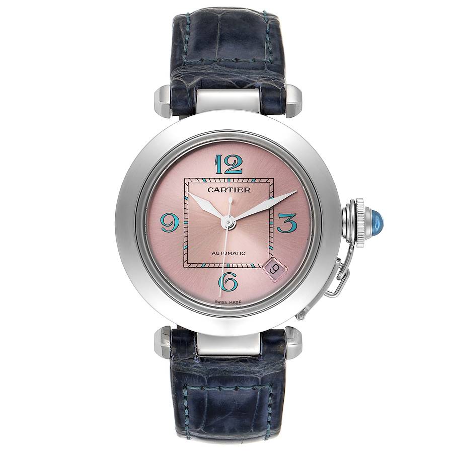 Cartier Pasha C Medium Pink Blue Dial Limited Edition Watch 