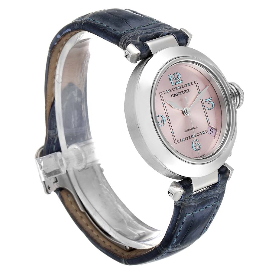 Cartier Pasha C Medium Pink Blue Dial Limited Edition Watch 