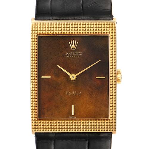 Photo of Rolex Cellini 18k Yellow Gold Wooden Dial Vintage Mens Watch 4127