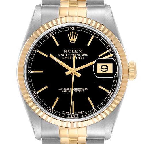 Photo of NOT FOR SALE Rolex Datejust 36 Steel Yellow Gold Black Dial Mens Watch 16233 Box Papers PARTIAL PAYMENT