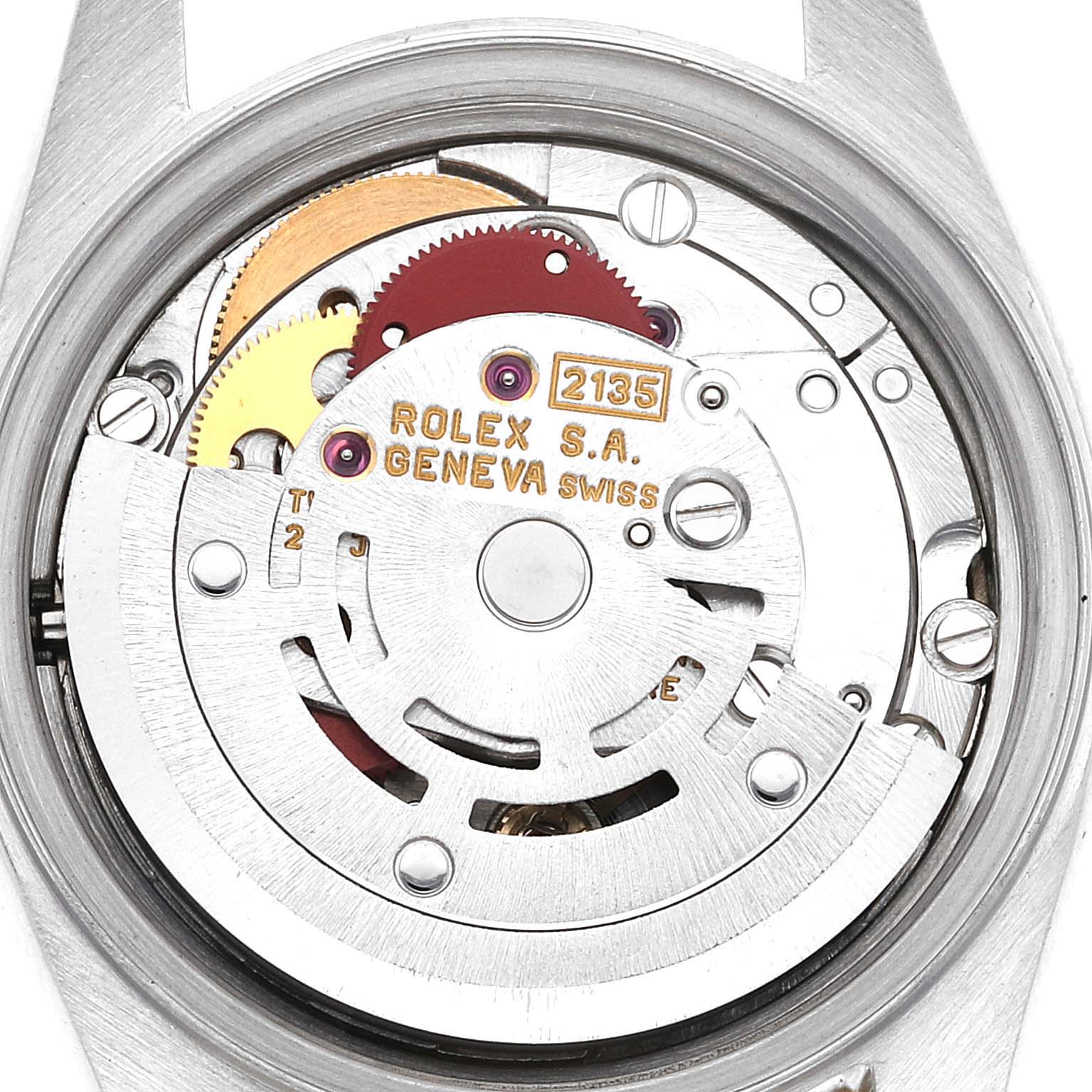 This image shows the internal mechanism and movement components of the Rolex Datejust 69173 Women's Steel and Gold (two tone) Champagne Dial 69173 Women's Steel and Gold (two tone) Champagne Dial watch.