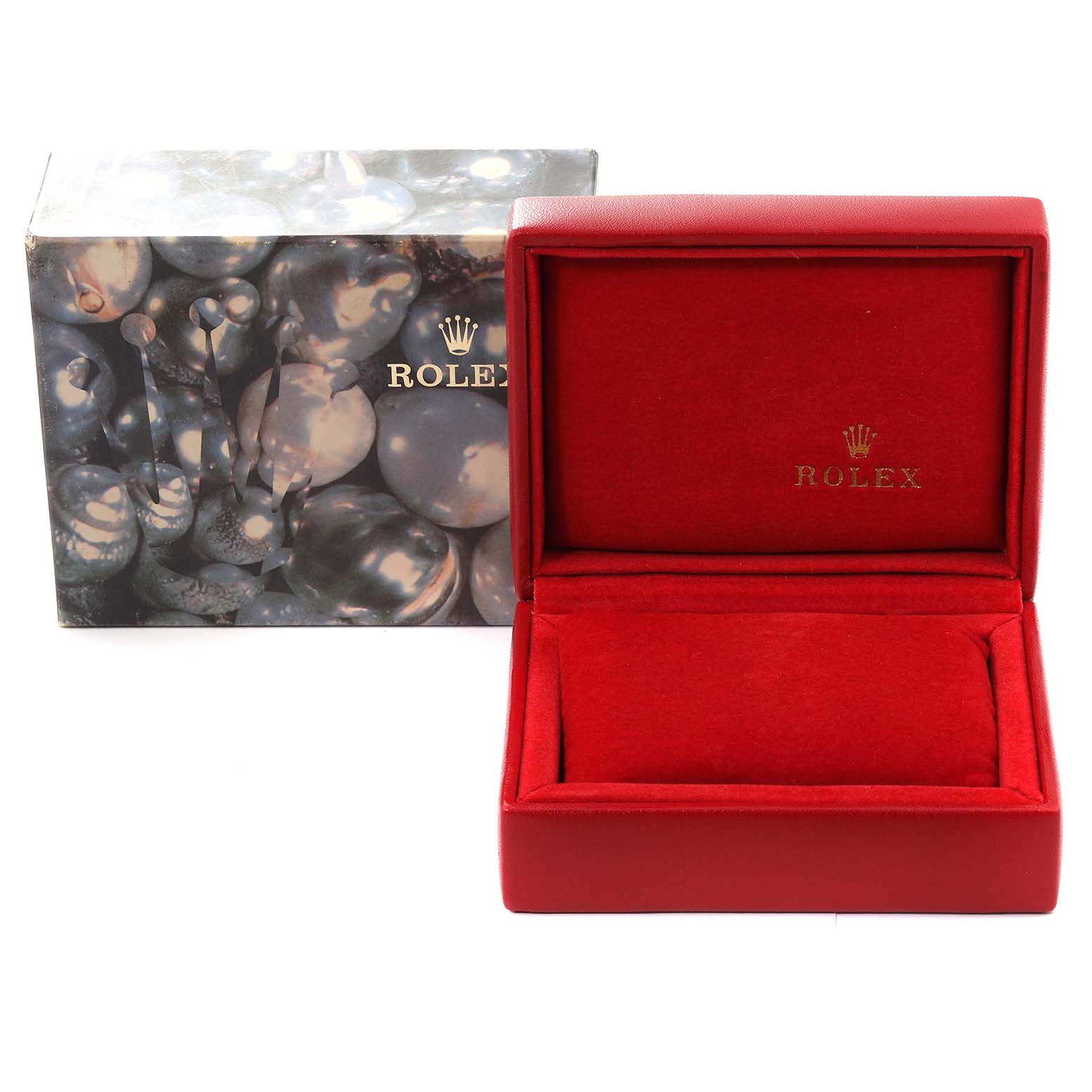 The image shows the opened presentation box and outer packaging for a Rolex Datejust 69173 Women's Steel and Gold (two tone) White Dial 69173 Women's Steel and Gold (two tone) White Dial watch.