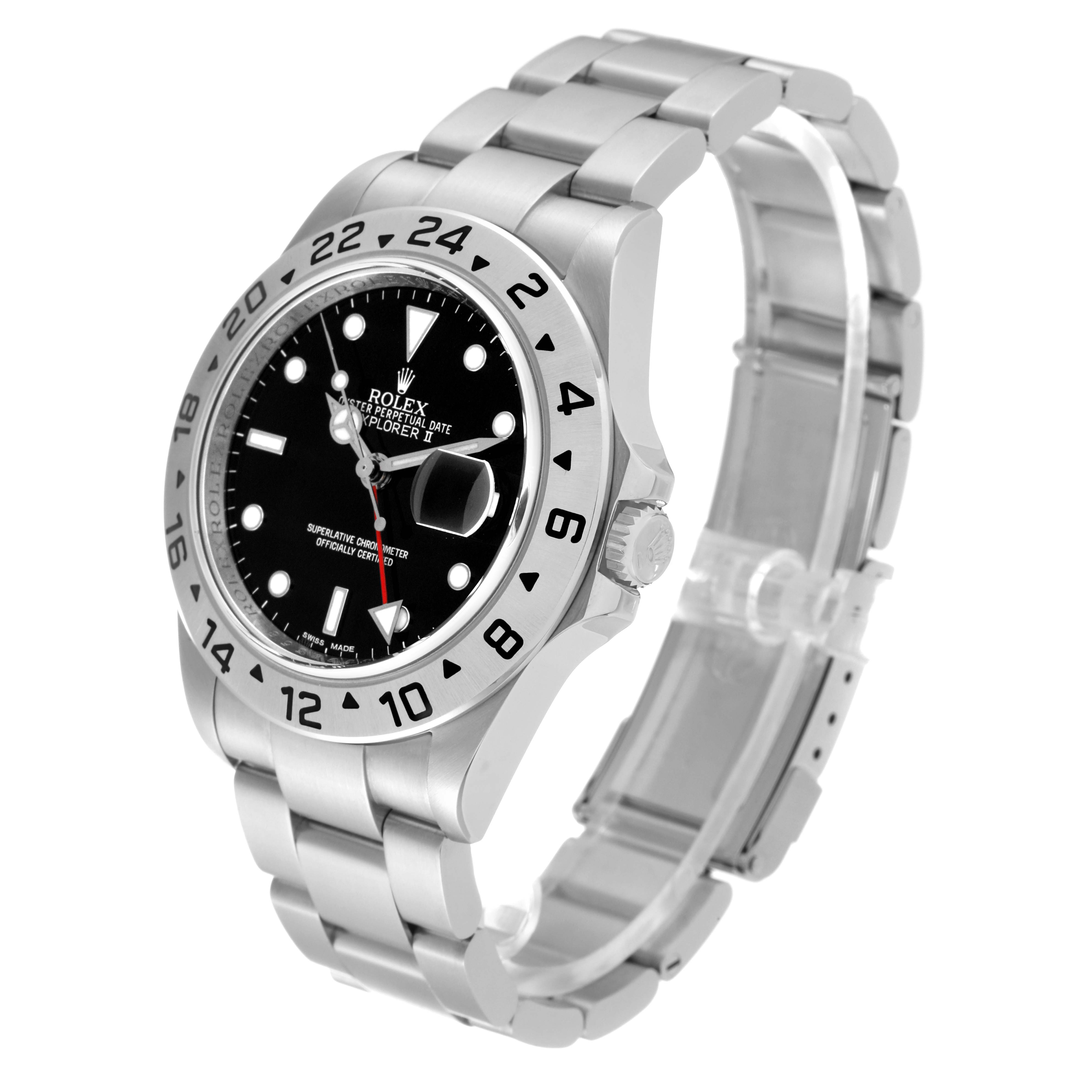 The Rolex Explorer 16570T Men
s Stainless Steel Black Dial 16570T Men
s Stainless Steel Black Dial watch is shown at a three-quarter angle, highlighting the bezel, dial, crown, and bracelet.