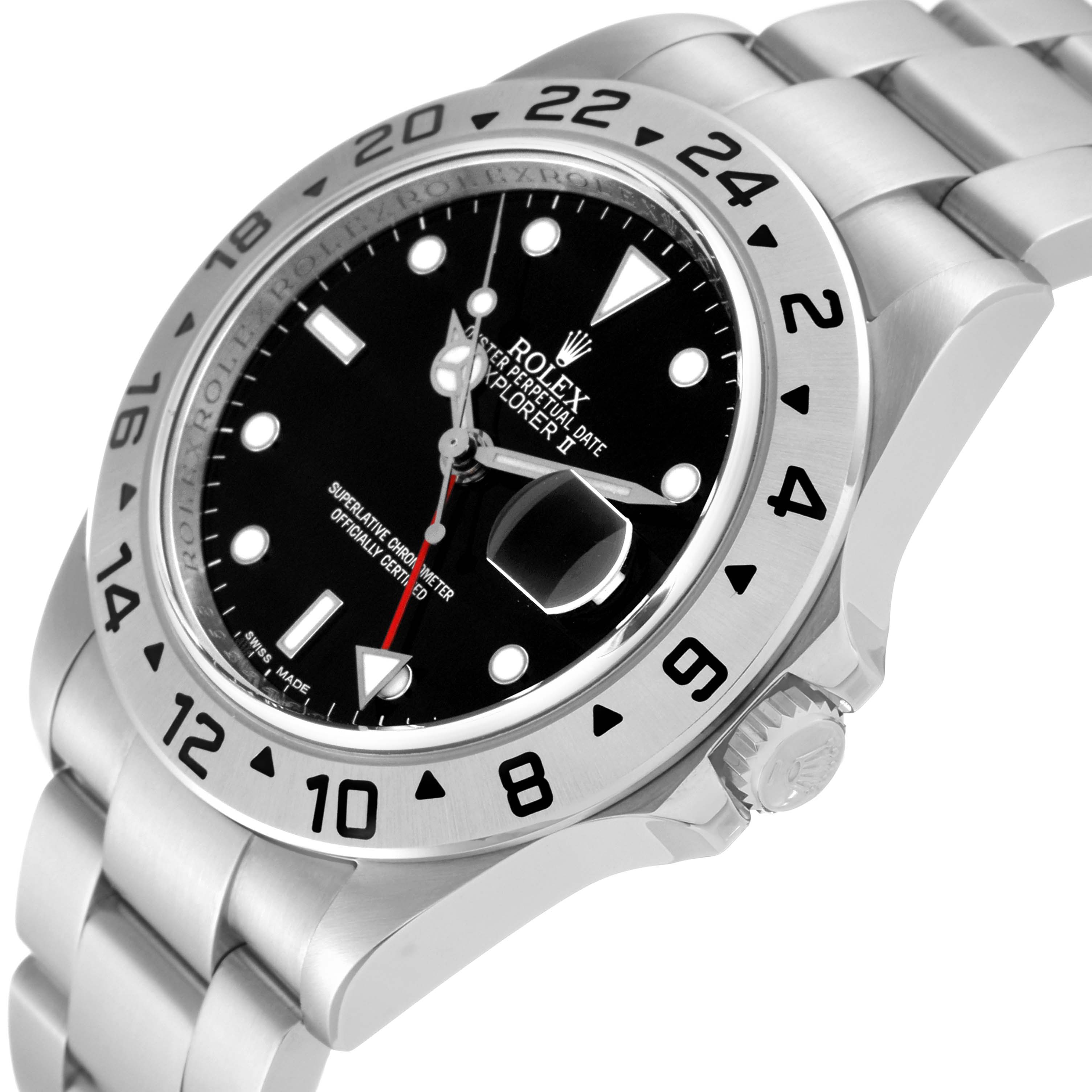 This image shows a close-up angle of the face, bezel, and crown of the Rolex Explorer 16570T Men
s Stainless Steel Black Dial 16570T Men
s Stainless Steel Black Dial watch.