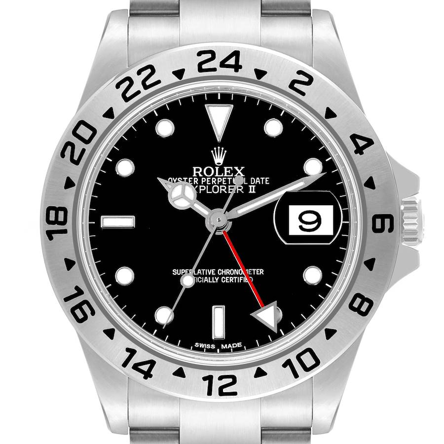 Rolex Explorer II Parachrom Hairspring Black Dial Steel Mens Watch 16570 SwissWatchExpo