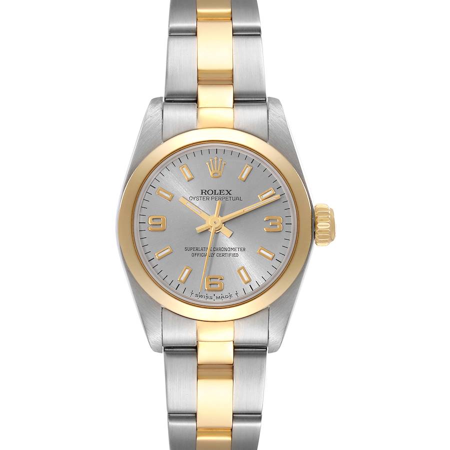 Rolex Oyster Perpetual NonDate Steel Yellow Gold Ladies Watch 67183 Box Papers SwissWatchExpo