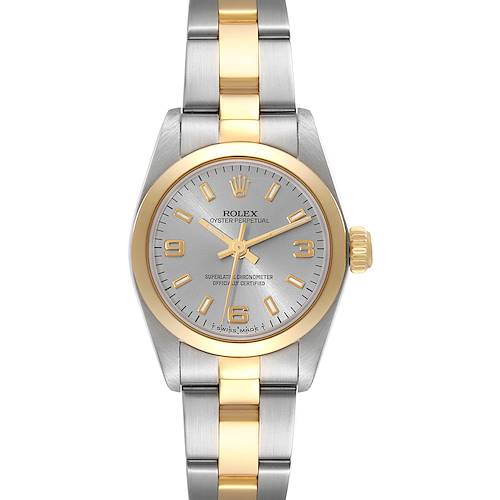 Photo of Rolex Oyster Perpetual NonDate Steel Yellow Gold Ladies Watch 67183 Box Papers