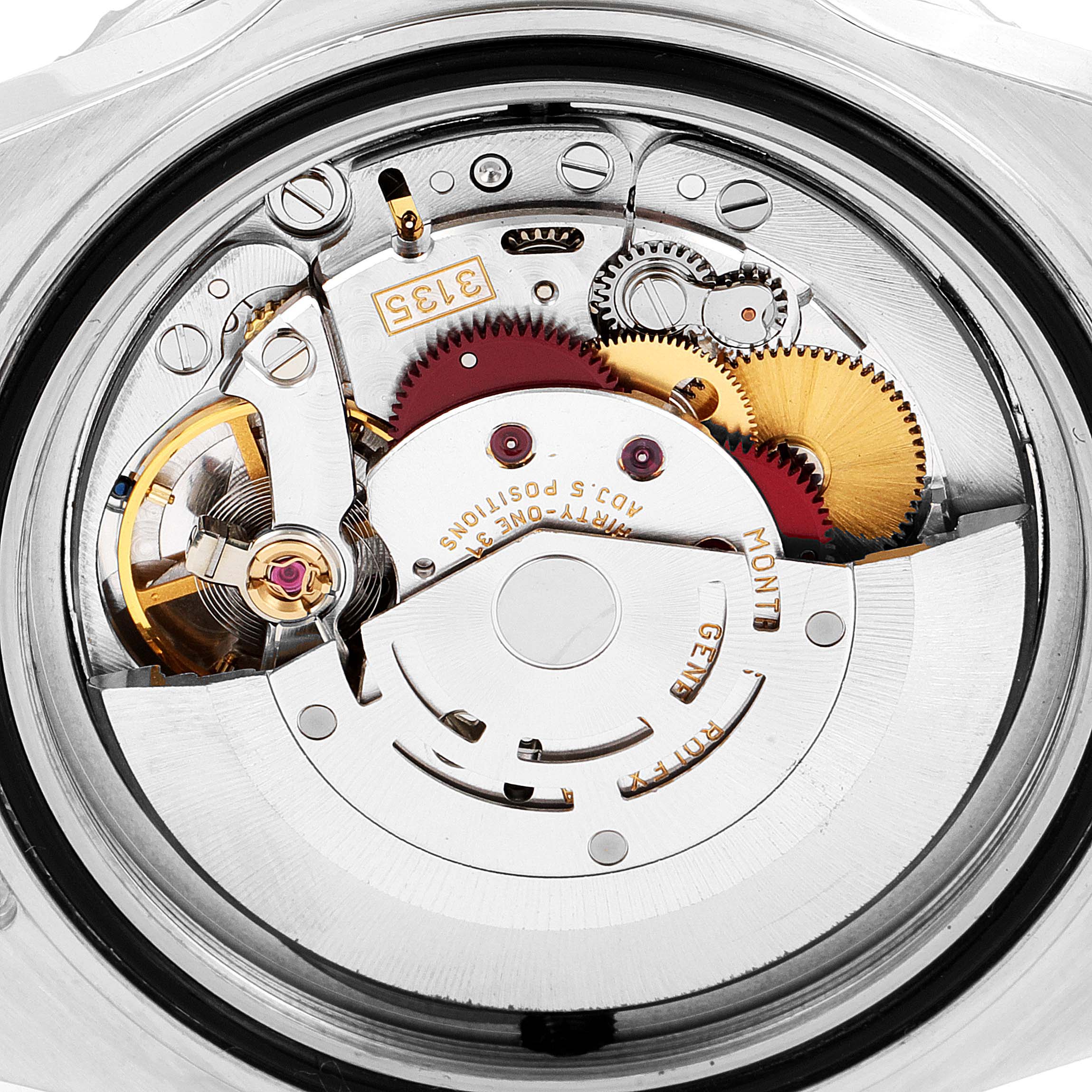 This image shows the internal mechanism of a Rolex Sea-Dweller 16600 Men
s Stainless Steel Black Dial 16600 Men
s Stainless Steel Black Dial watch from a rear angle.