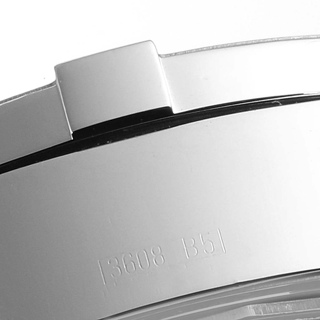 The image shows a close-up of the clasp and part of the stainless steel bracelet of a Breitling Superocean A13340 Men's Stainless Steel Black Dial A13340 Men's Stainless Steel Black Dial watch.