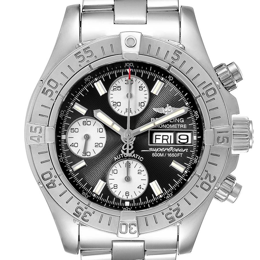 Breitling Aeromarine Superocean Black Dial Mens Watch A13340 Box Papers SwissWatchExpo