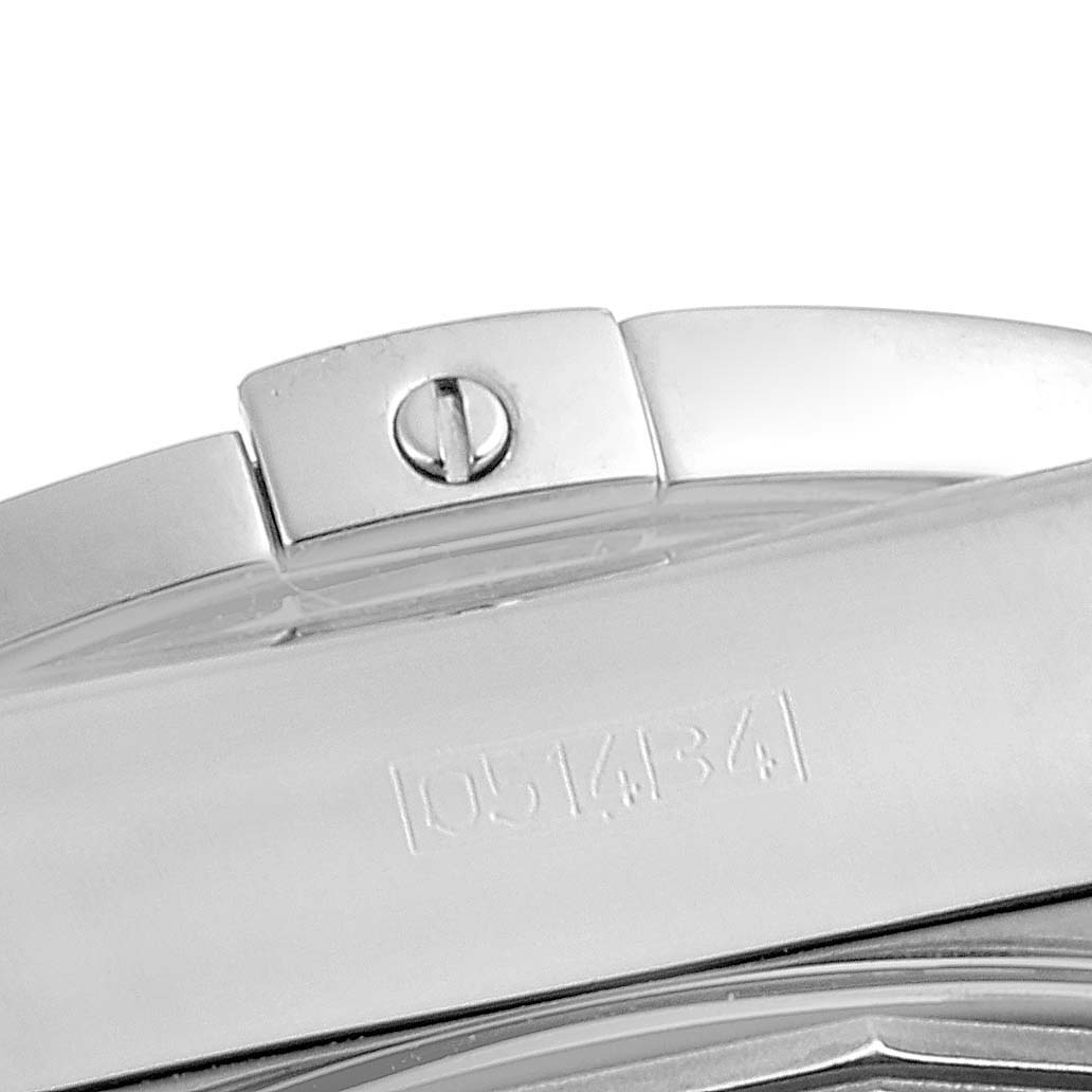 The image shows a close-up of the clasp and part of the bracelet of a Breitling Chronomat AB0141 Men's Stainless Steel Silver Dial AB0141 Men's Stainless Steel Silver Dial watch.