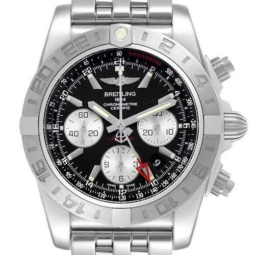 Photo of Breitling Chronomat Evolution 44 GMT Steel Mens Watch AB0420 Box Papers