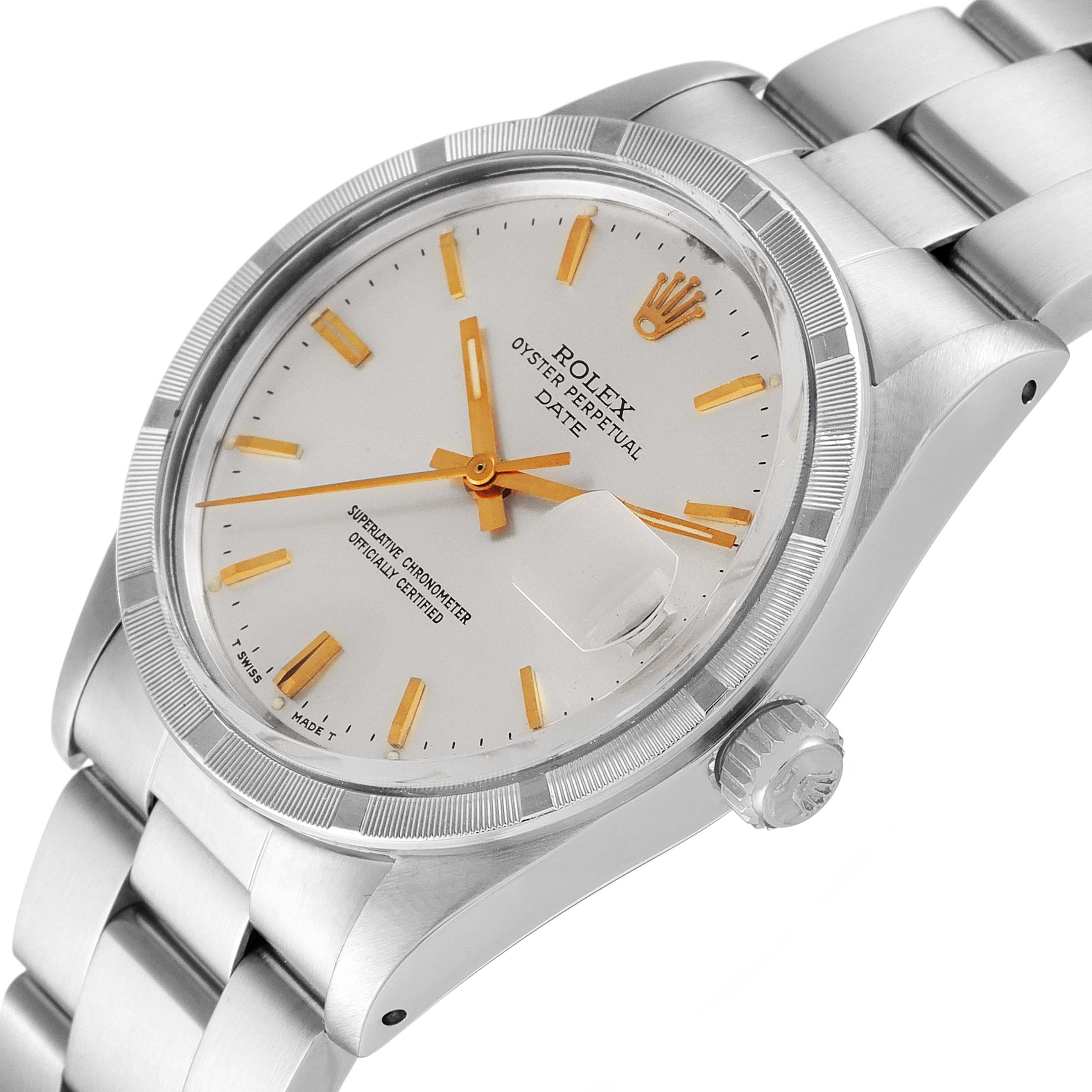 The Vintage Collection Rolex watch is shown at a three-quarter angle, featuring the dial, bezel, crown, and part of the bracelet.